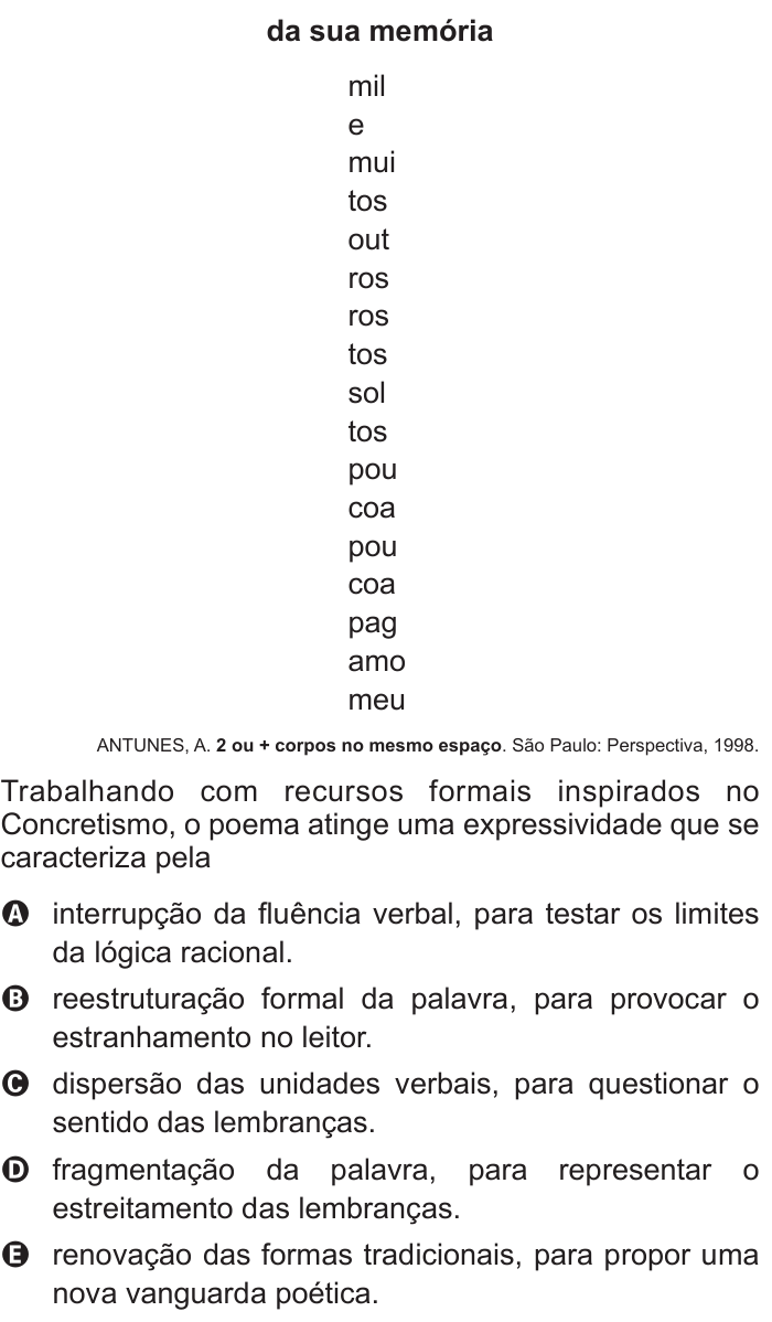 Questão 104 no caderno Azul do ENEM 2015