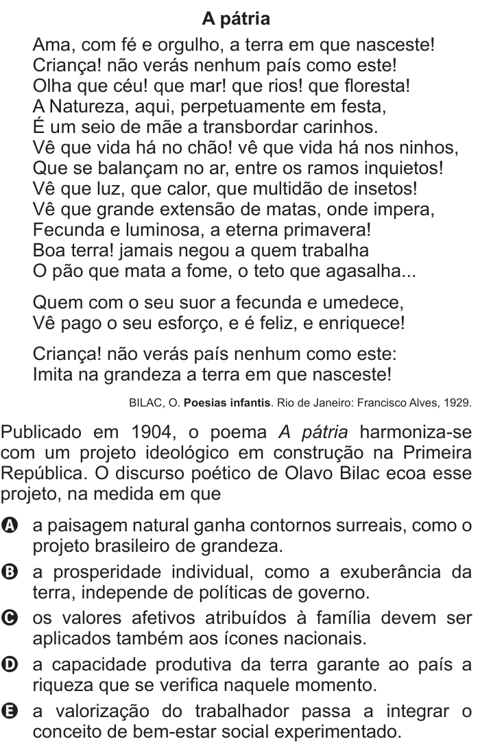 Questão 107 no caderno Azul do ENEM 2015