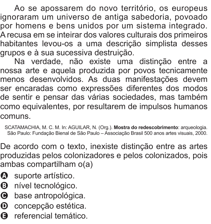 Questão 111 no caderno Azul do ENEM 2015