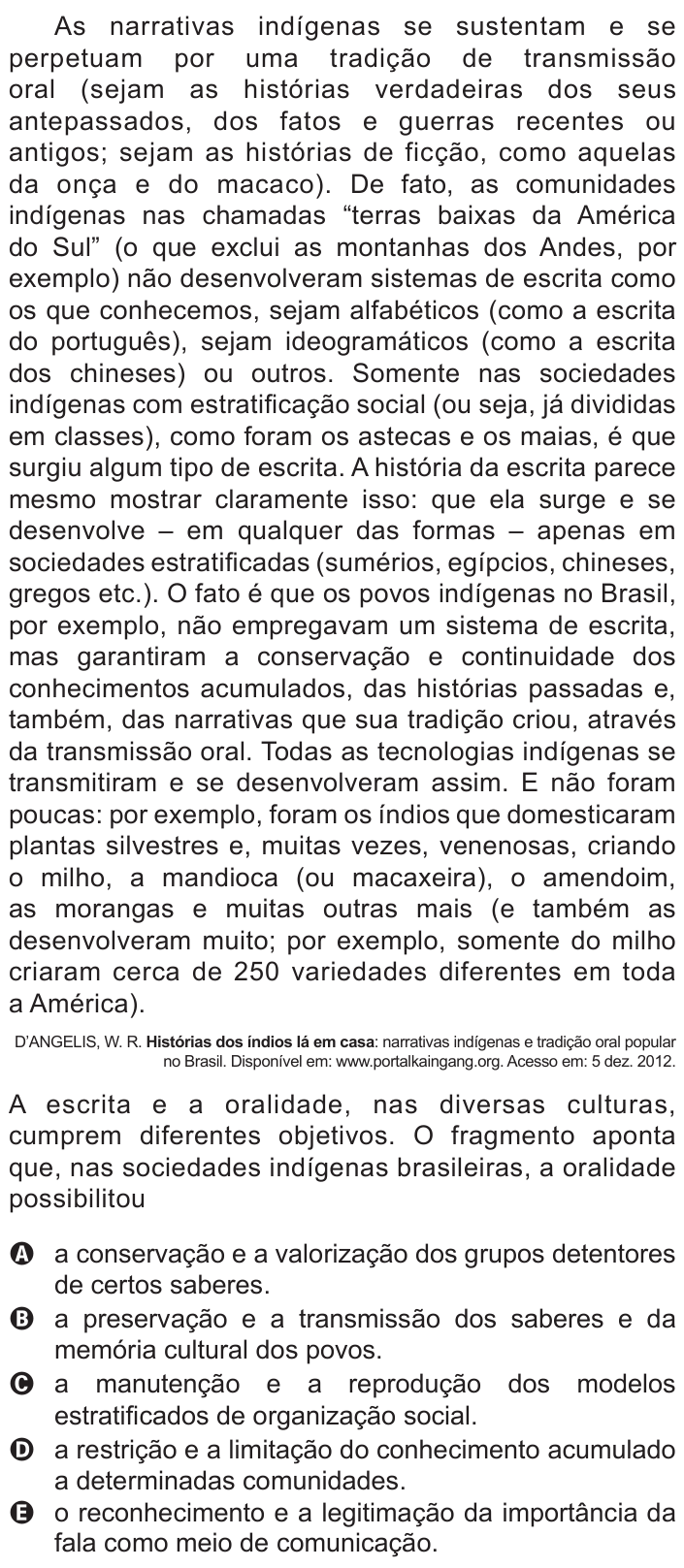 Questão 115 no caderno Azul do ENEM 2015
