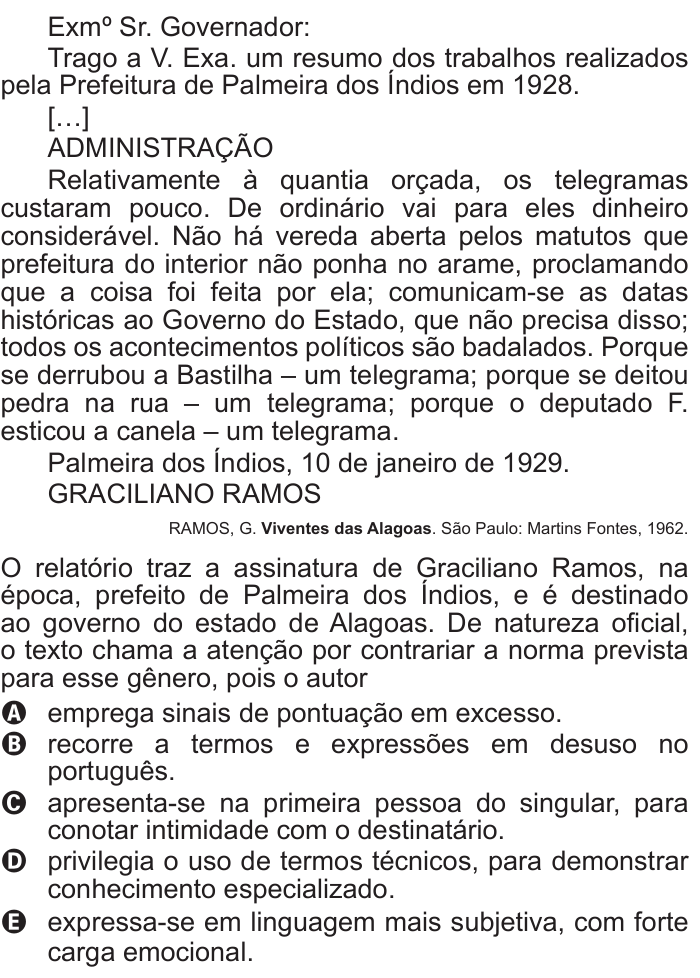 Questão 117 no caderno Azul do ENEM 2015