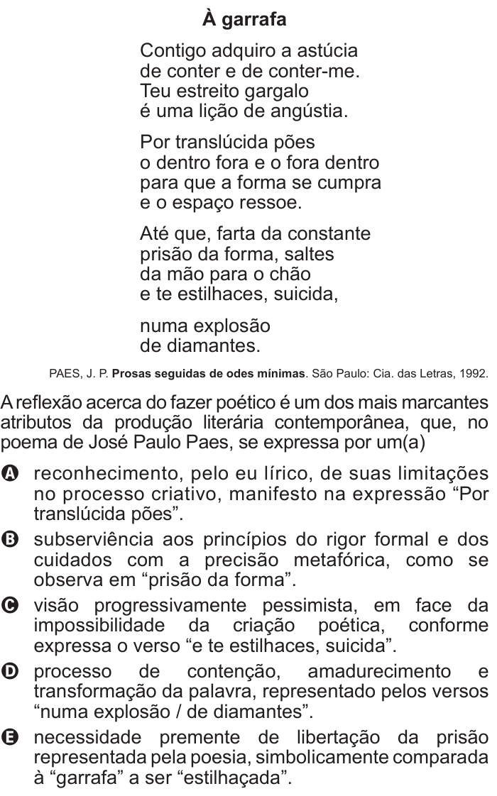 Questão 119 no caderno Azul do ENEM 2015