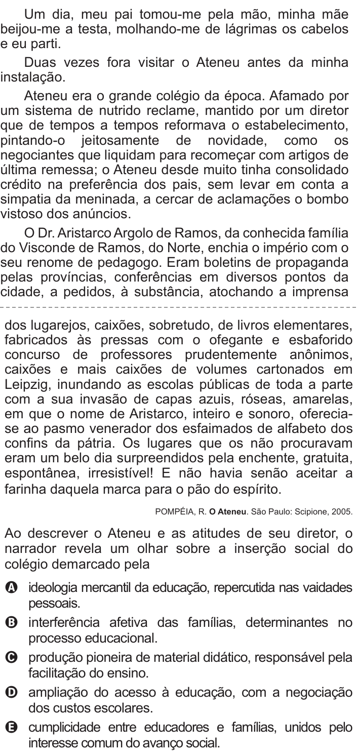 Questão 127 no caderno Azul do ENEM 2015