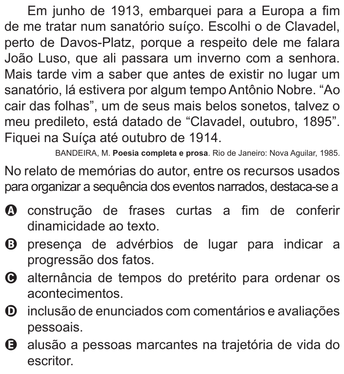 Questão 134 no caderno Azul do ENEM 2015