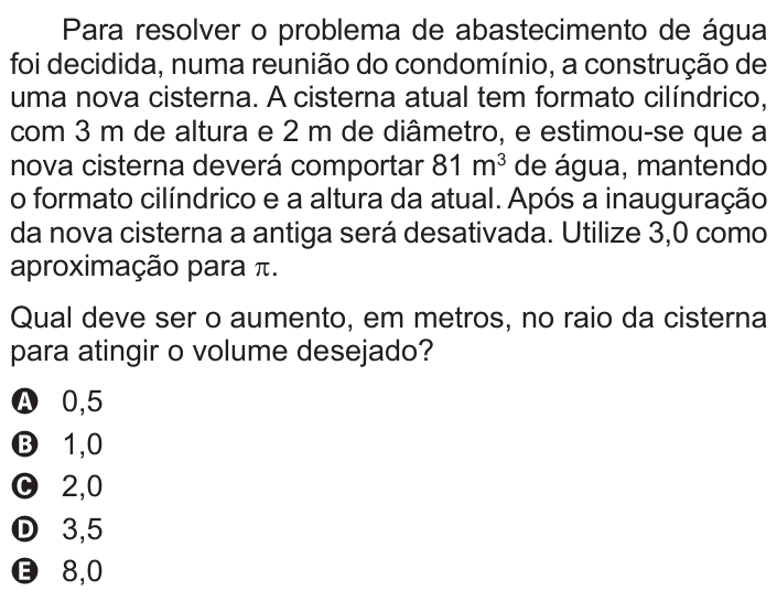 Questão 146 no caderno Azul do ENEM 2015