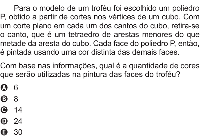 Questão 149 no caderno Azul do ENEM 2015