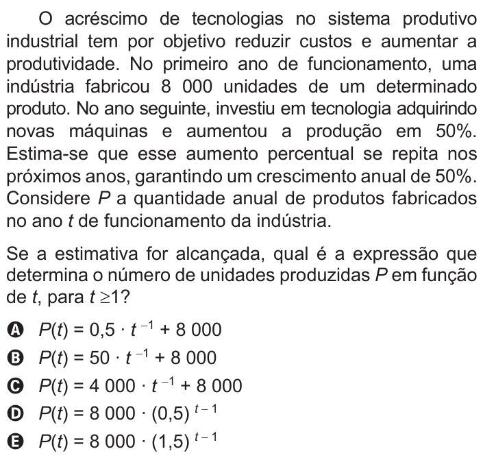 Questão 152 no caderno Azul do ENEM 2015
