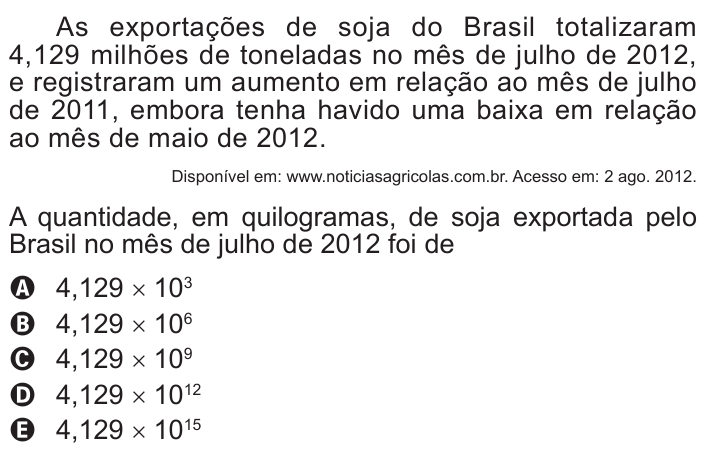 Questão 157 no caderno Azul do ENEM 2015