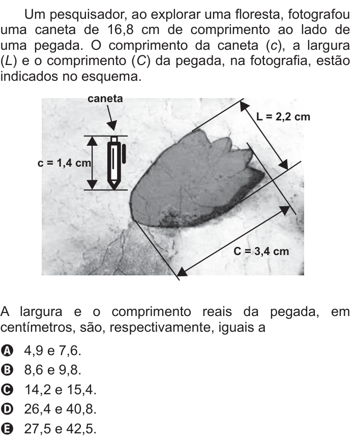 Questão 160 no caderno Azul do ENEM 2015