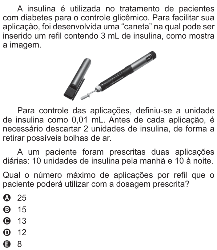 Questão 163 no caderno Azul do ENEM 2015