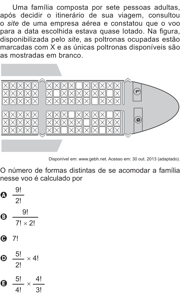 Questão 164 no caderno Azul do ENEM 2015