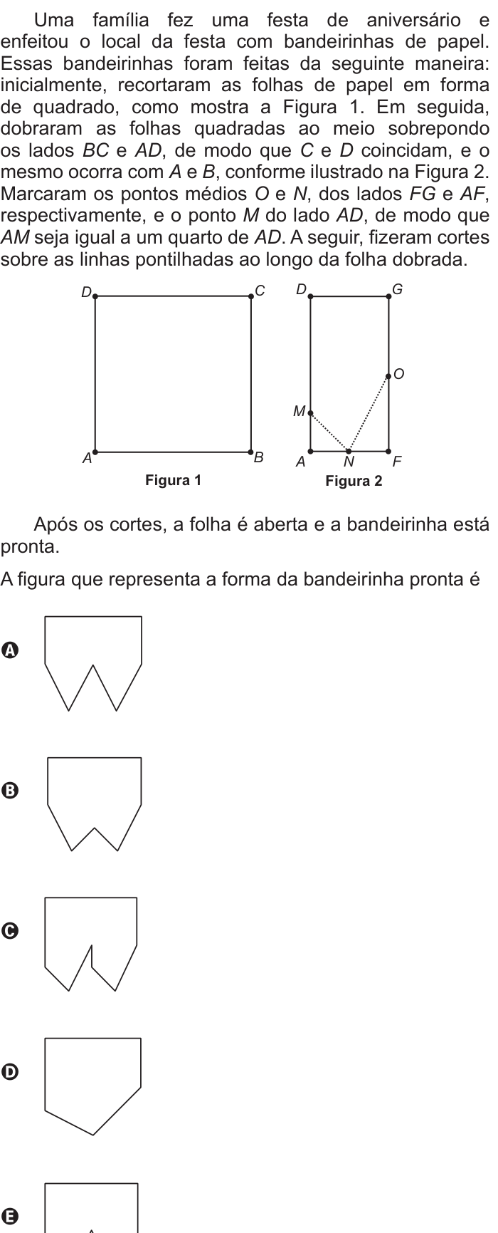 Questão 167 no caderno Azul do ENEM 2015