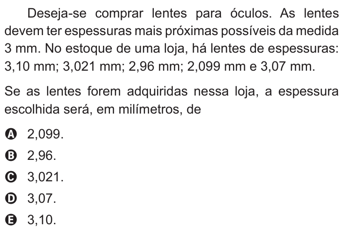 Questão 173 no caderno Azul do ENEM 2015