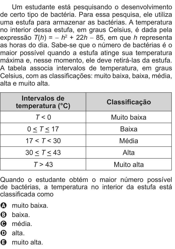 Questão 174 no caderno Azul do ENEM 2015