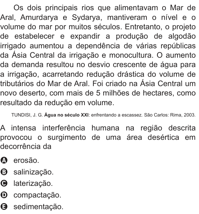 Questão 3 no caderno Azul do ENEM 2014