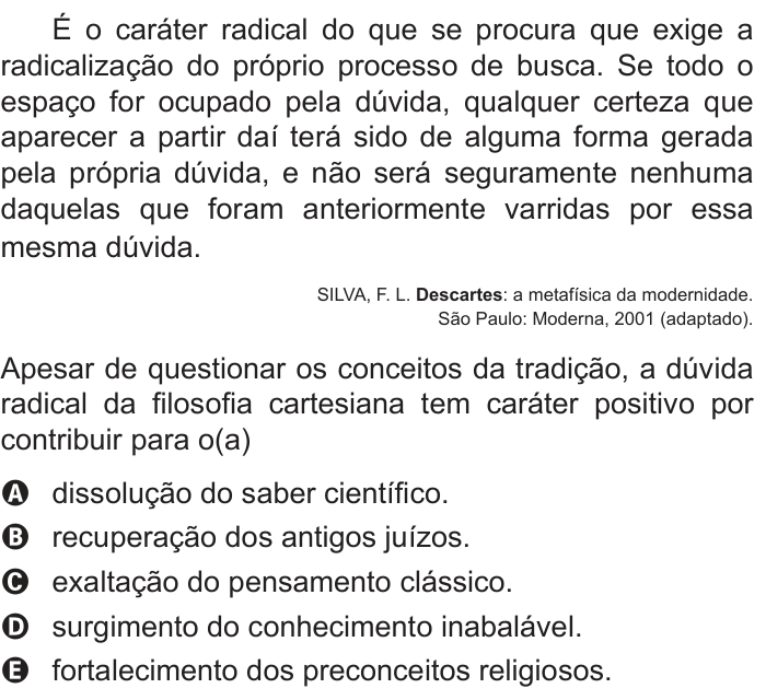 Questão 4 no caderno Azul do ENEM 2014