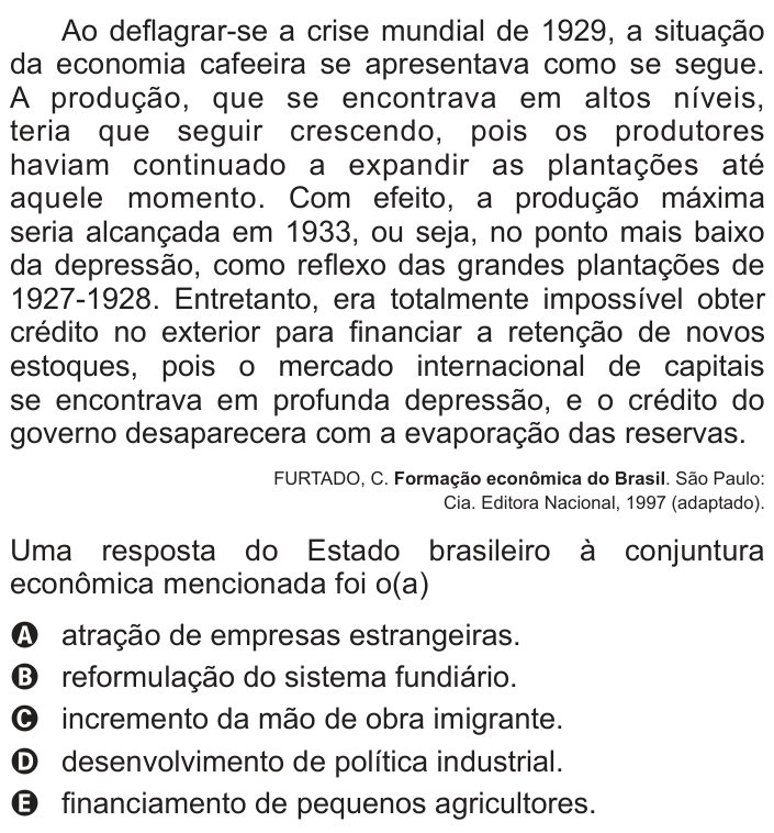Questão 6 no caderno Azul do ENEM 2014
