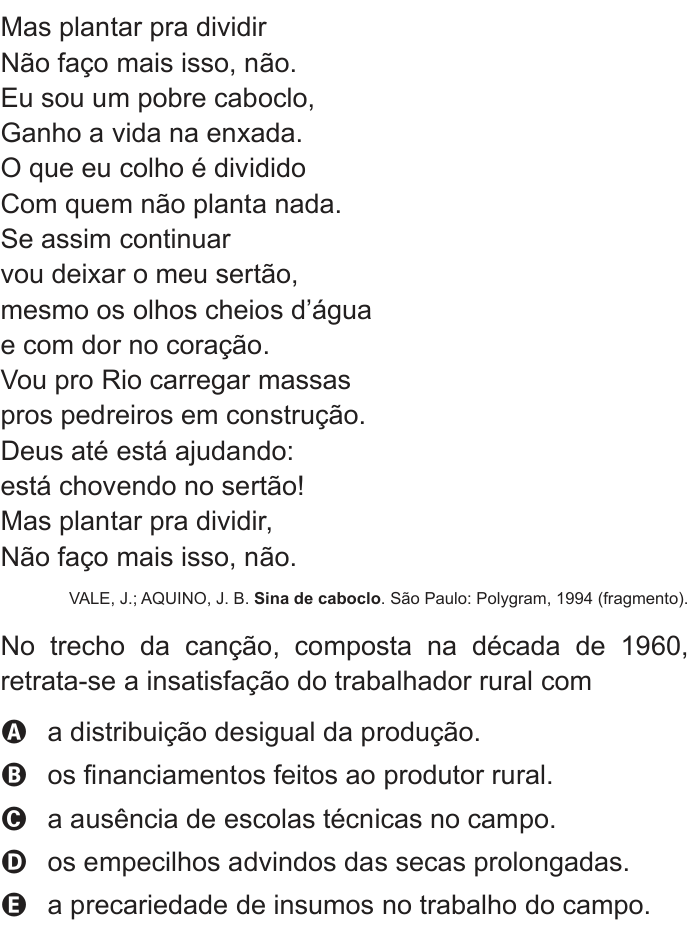 Questão 7 no caderno Azul do ENEM 2014