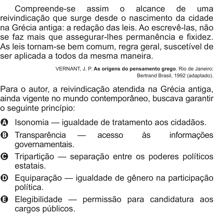 Questão 11 no caderno Azul do ENEM 2014
