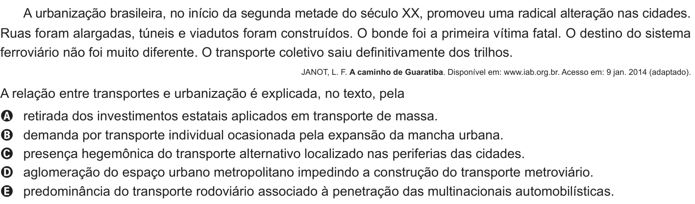 Questão 27 no caderno Azul do ENEM 2014