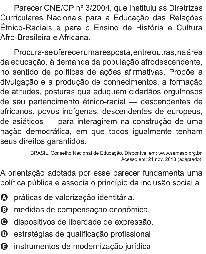 Questão 30 no caderno Azul do ENEM 2014