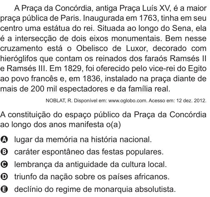 Questão 31 no caderno Azul do ENEM 2014