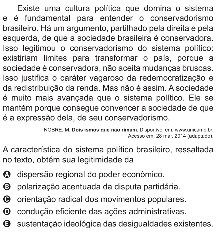 Questão 33 no caderno Azul do ENEM 2014