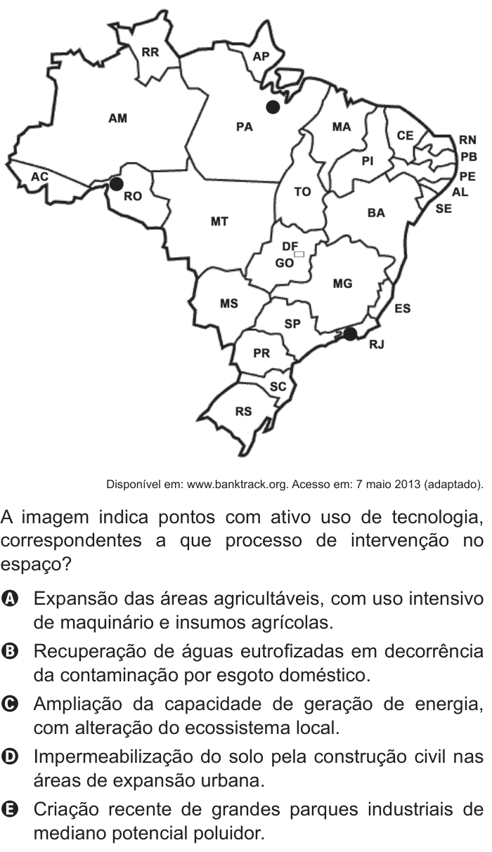 Questão 34 no caderno Azul do ENEM 2014