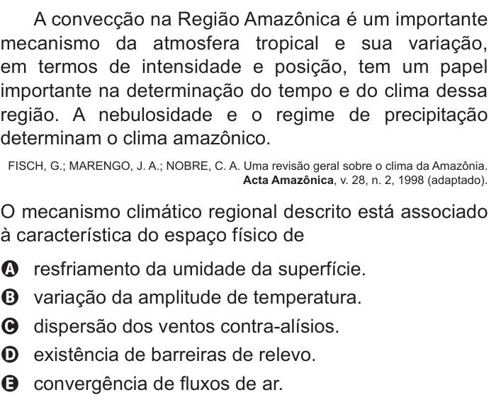 Questão 35 no caderno Azul do ENEM 2014