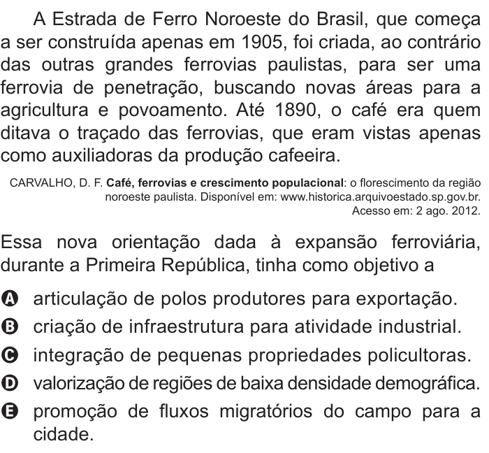 Questão 40 no caderno Azul do ENEM 2014