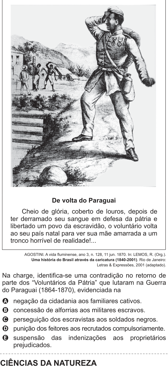 Questão 45 no caderno Azul do ENEM 2014