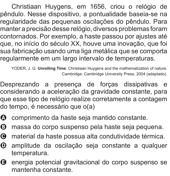Questão 46 no caderno Azul do ENEM 2014