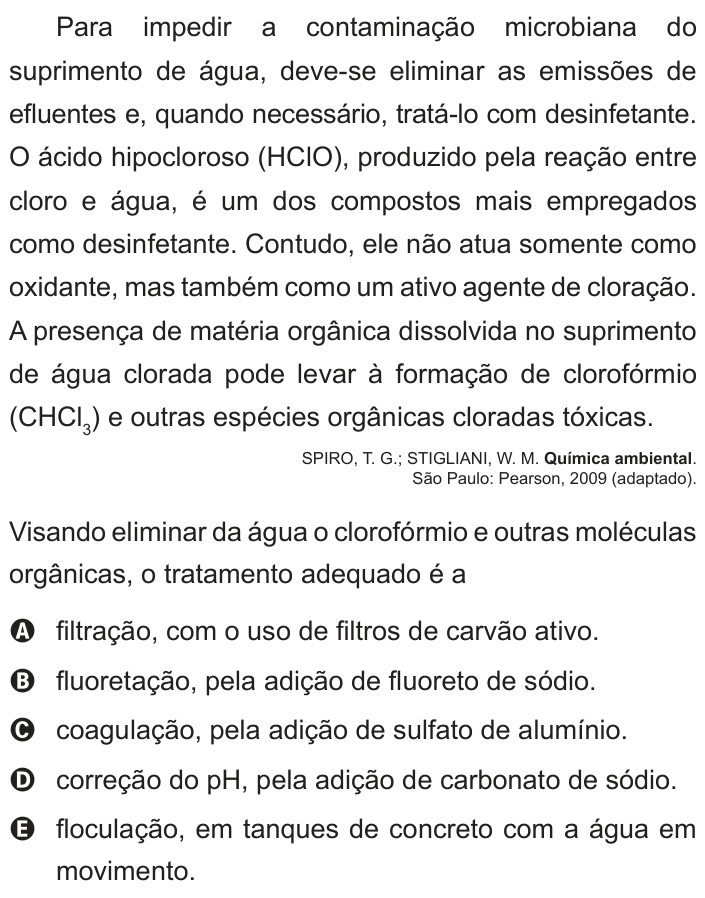 Questão 51 no caderno Azul do ENEM 2014