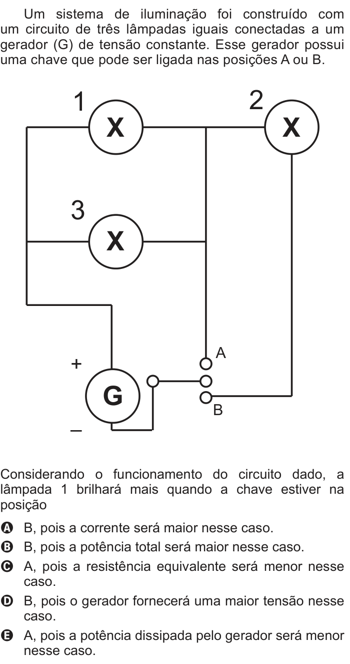 Questão 57 no caderno Azul do ENEM 2014