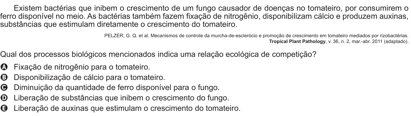 Questão 60 no caderno Azul do ENEM 2014