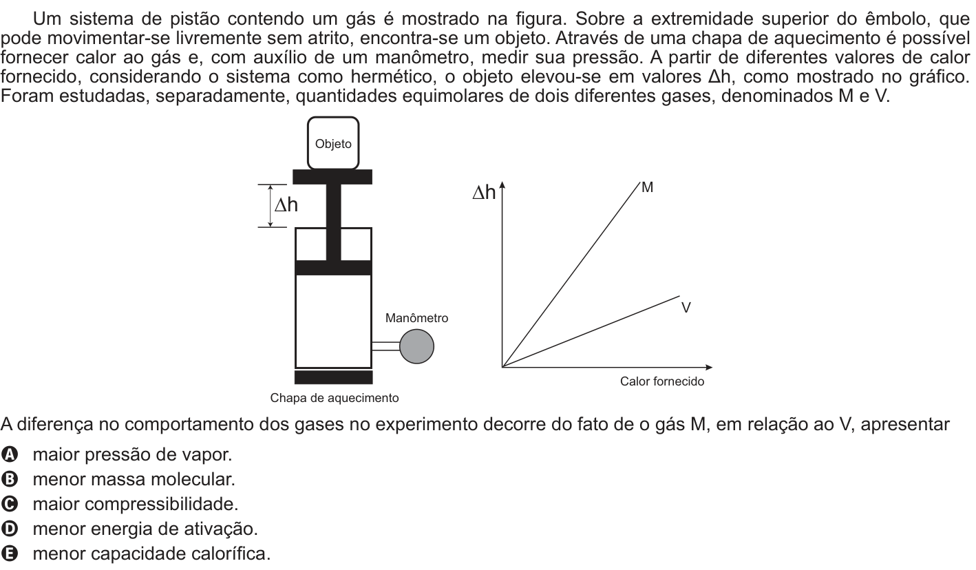 Questão 62 no caderno Azul do ENEM 2014