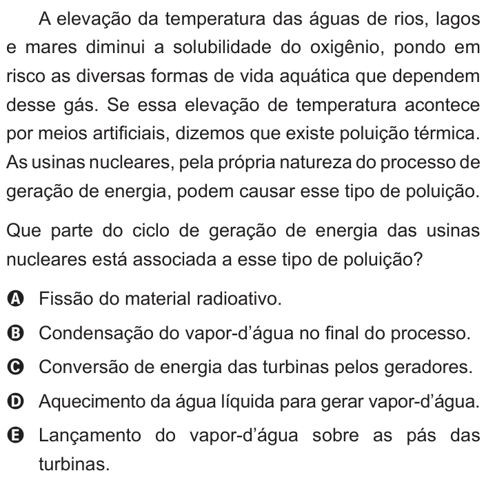 Questão 66 no caderno Azul do ENEM 2014