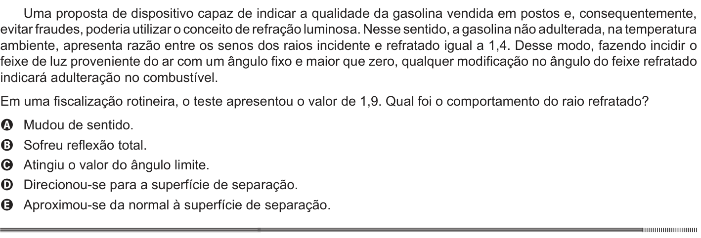 Questão 68 no caderno Azul do ENEM 2014