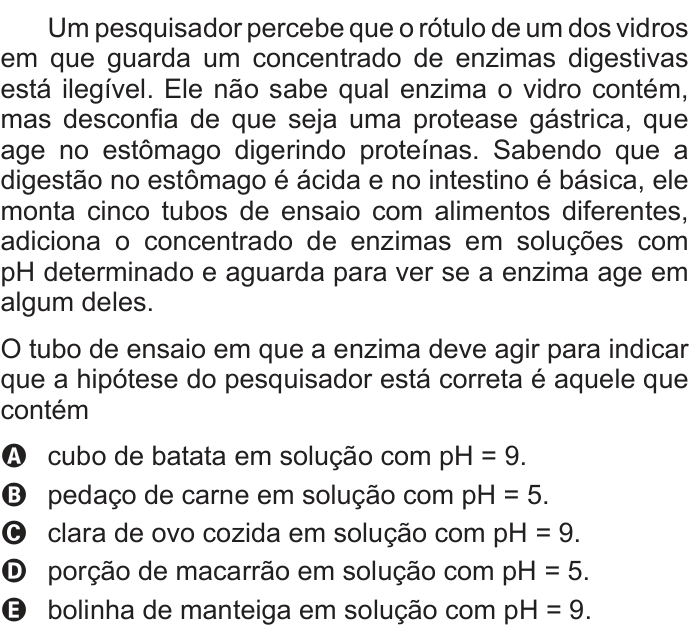 Questão 75 no caderno Azul do ENEM 2014