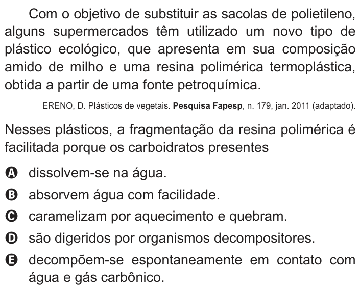 Questão 78 no caderno Azul do ENEM 2014