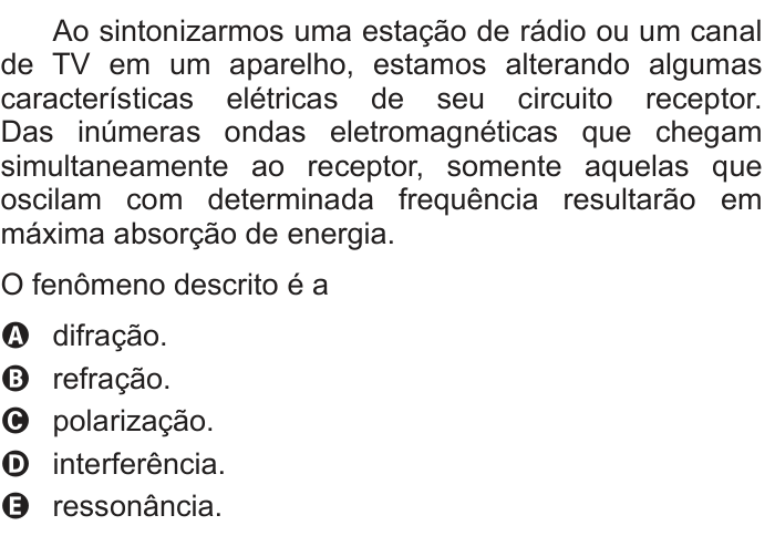 Questão 84 no caderno Azul do ENEM 2014