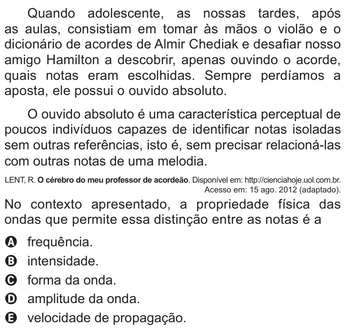 Questão 87 no caderno Azul do ENEM 2014