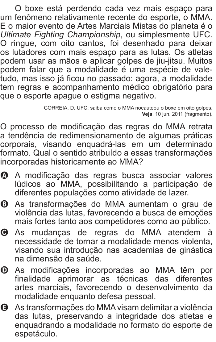 Questão 97 no caderno Azul do ENEM 2014