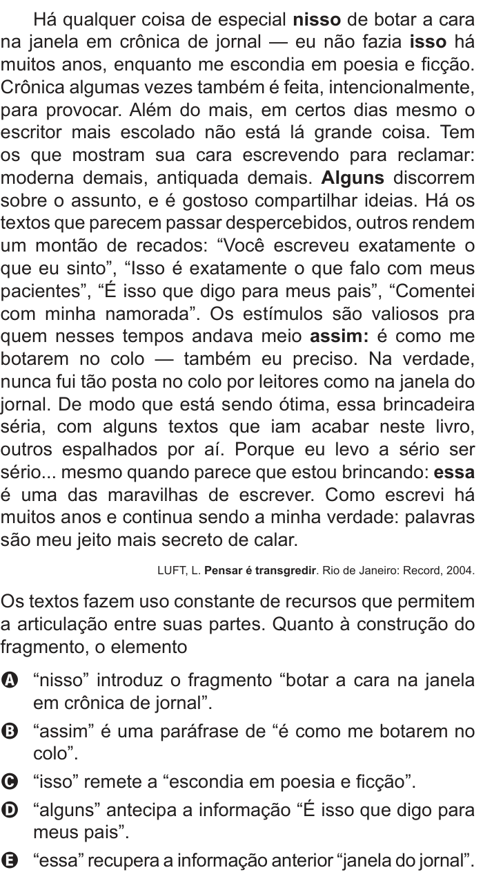 Questão 101 no caderno Azul do ENEM 2014