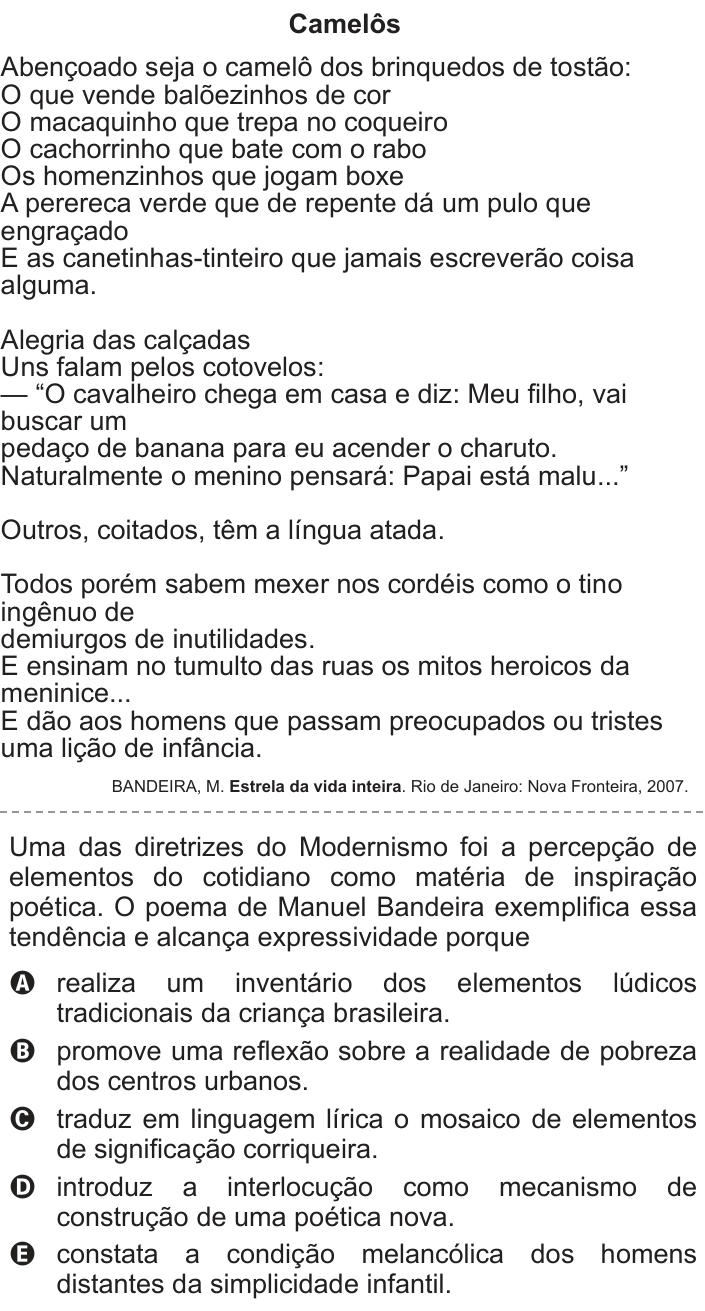 Questão 108 no caderno Azul do ENEM 2014