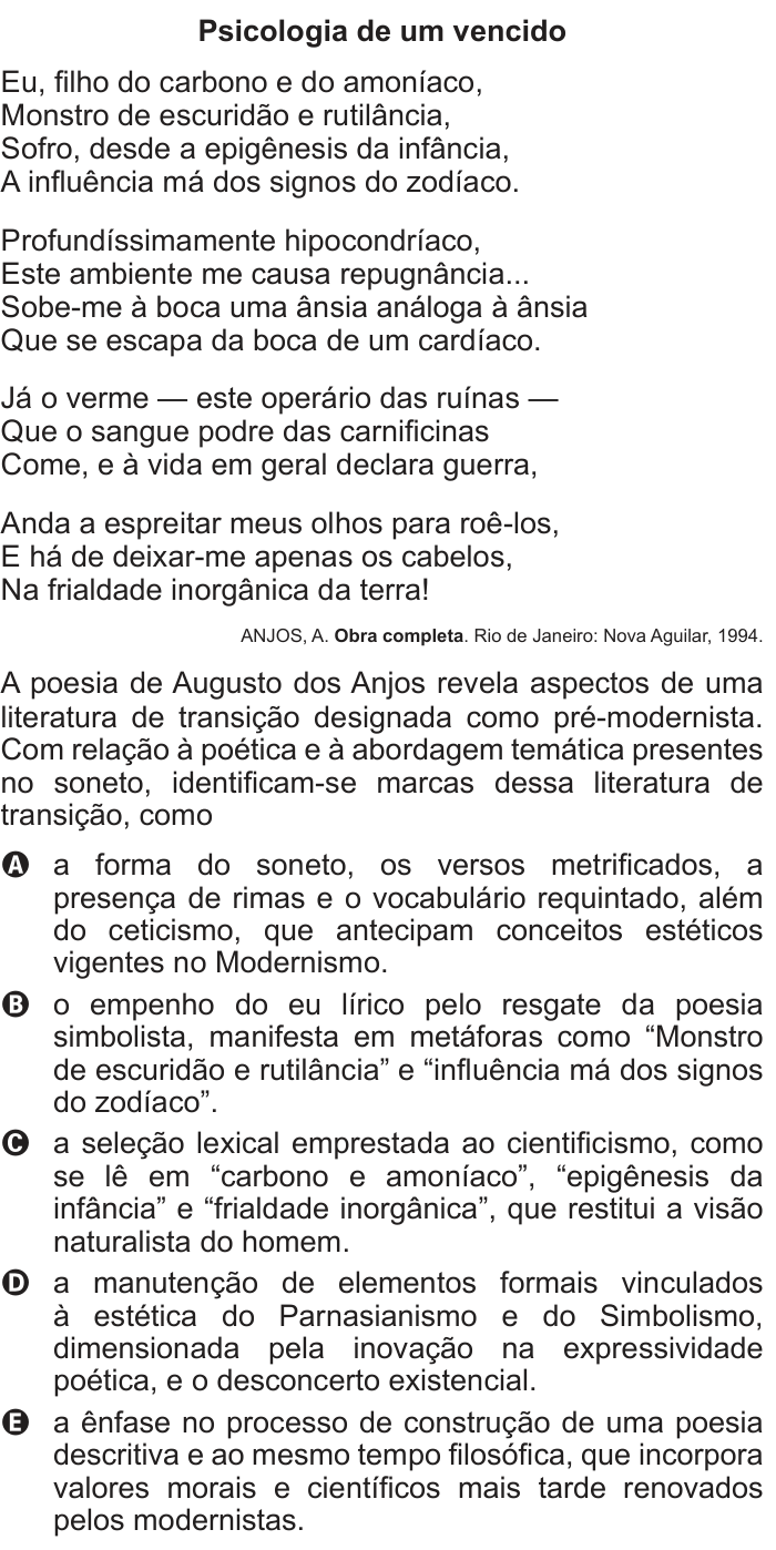 Questão 119 no caderno Azul do ENEM 2014