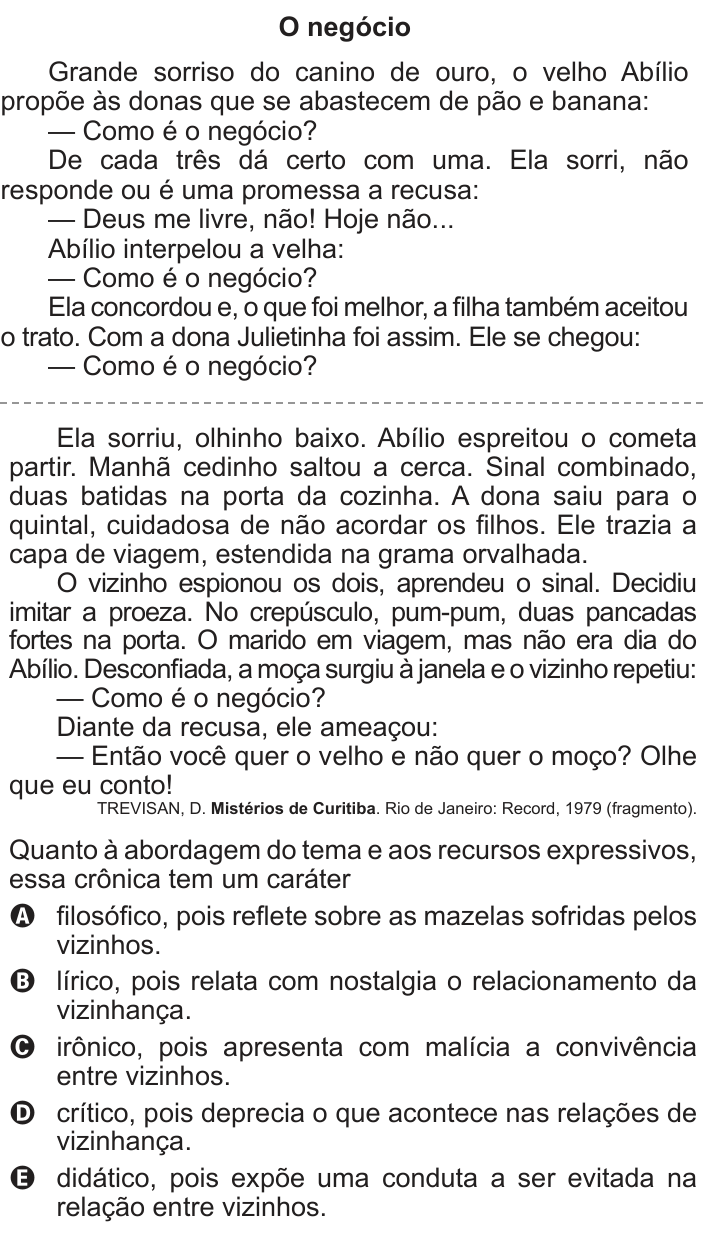 Questão 120 no caderno Azul do ENEM 2014