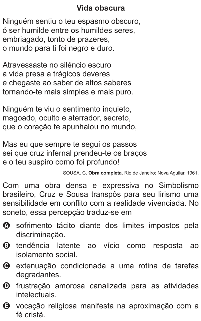 Questão 124 no caderno Azul do ENEM 2014