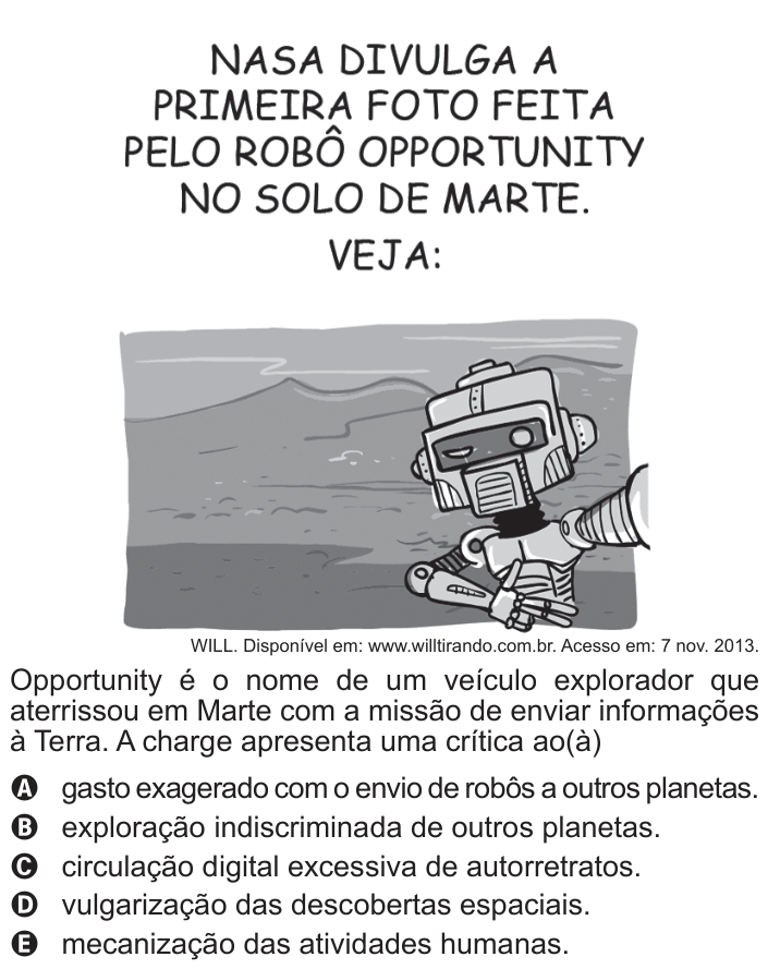 Questão 131 no caderno Azul do ENEM 2014