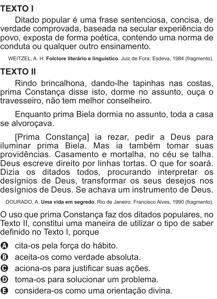 Questão 132 no caderno Azul do ENEM 2014